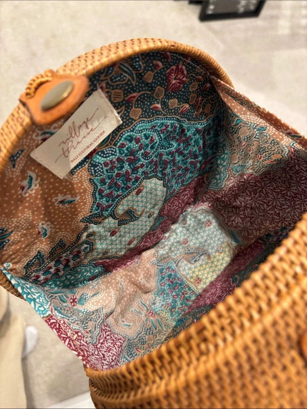 Village Thrive Round Rattan Purse